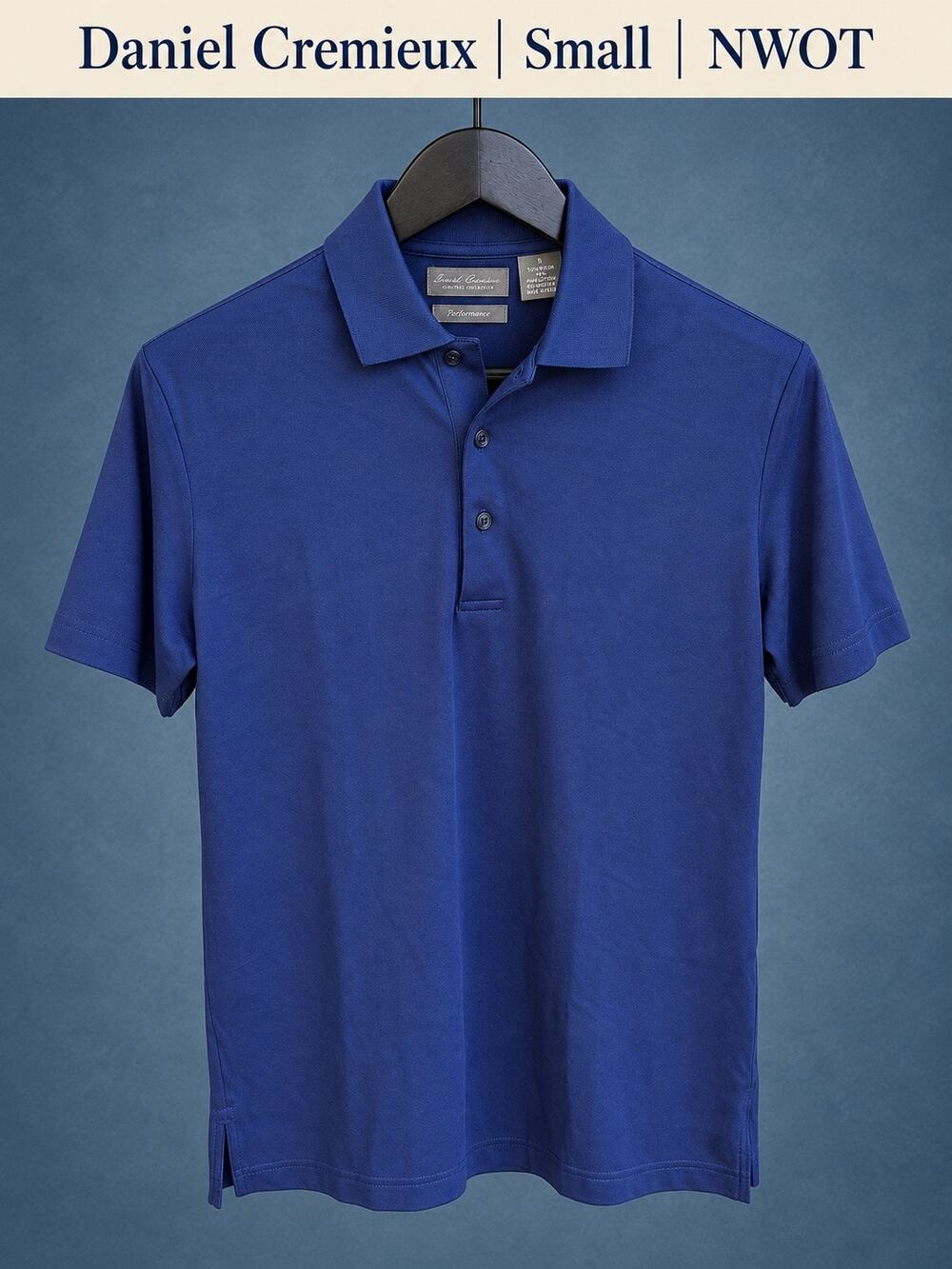 Daniel Cremieux Performance Polo Small Royal Blue Pima Cotton NWOT